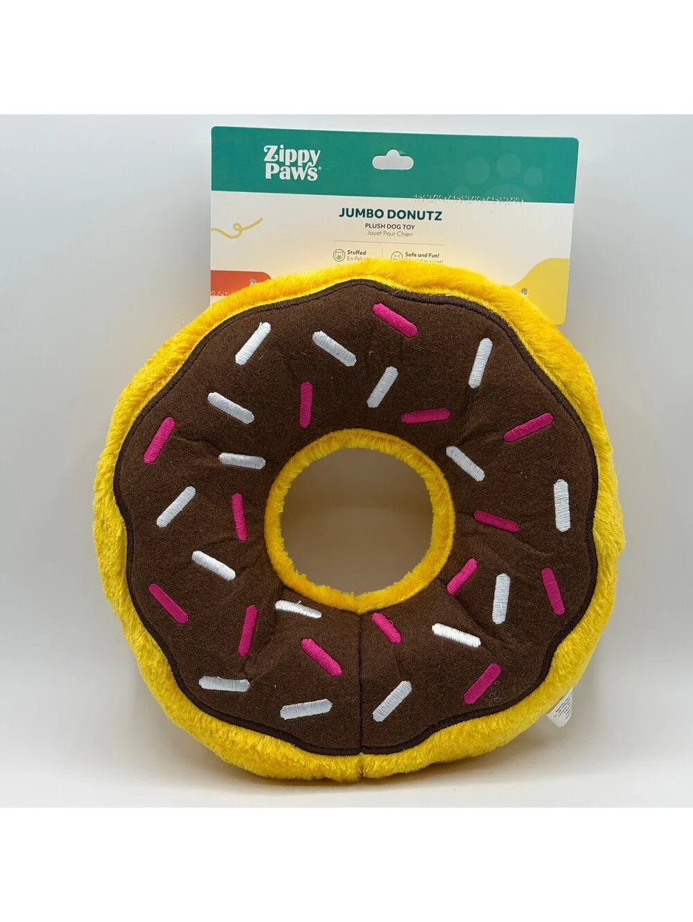 ZippyPaws Jumbo Donutz Chocolate Donut Dog Toy Plush Zippy Paws ZP863 NEW